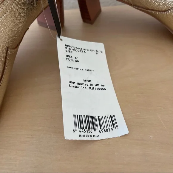 Mango sz 39 Violeta Gold bovine leather cowboy boots bloggers fav - Picture 16 of 16